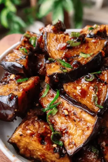 Sticky Garlic Eggplant