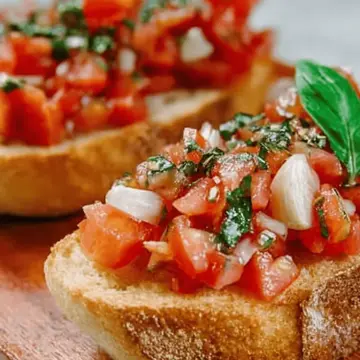 Bruschetta mit Tomaten und Knoblauch
