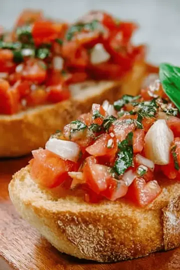 Bruschetta mit Tomaten und Knoblauch