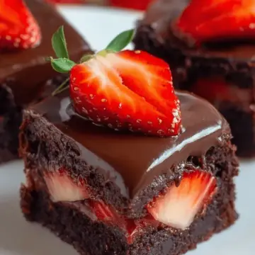 Chocolate Covered Strawberry Brownie
