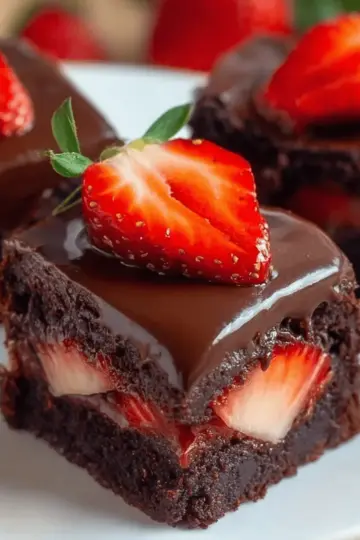 Chocolate Covered Strawberry Brownie
