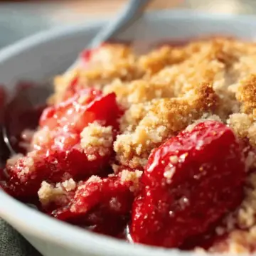 Roasted Strawberry Crumble with Cointreau