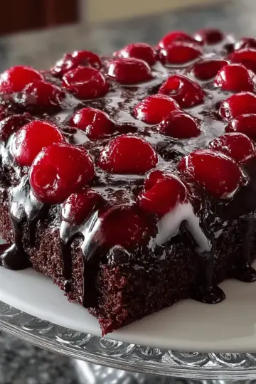 Chocolate Cherry Upside Down Cake
