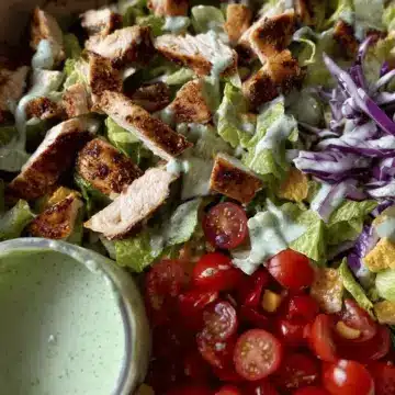 Tex-Mex Chopped Chicken Salad with Creamy Cilantro Dressing
