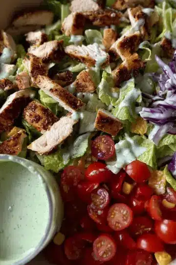 Tex-Mex Chopped Chicken Salad with Creamy Cilantro Dressing