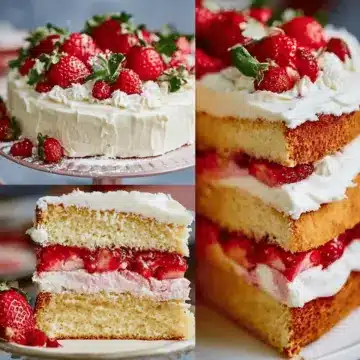 STRAWBERRY VANILLA CHIFFON CAKE