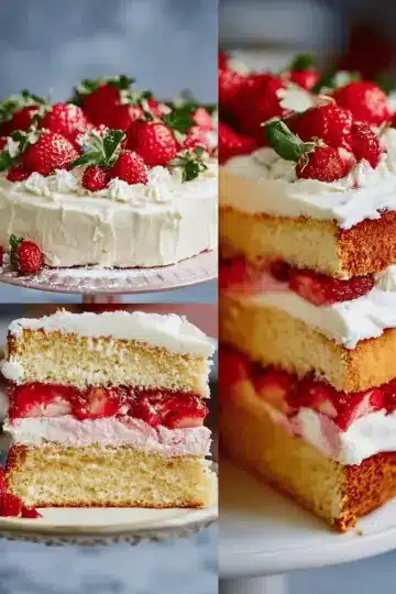 STRAWBERRY VANILLA CHIFFON CAKE