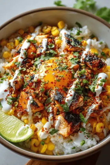 Street Corn Chicken Rice Bowl