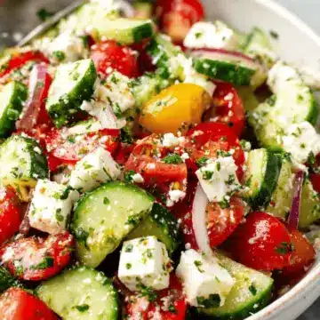 Greek Cucumber Tomato Feta Salad