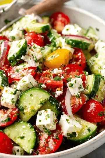 Greek Cucumber Tomato Feta Salad