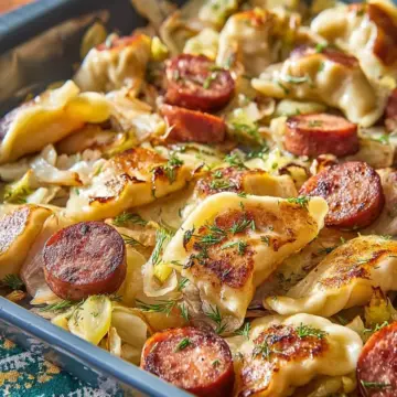 Pierogi and Kielbasa Sheet Pan Dinner