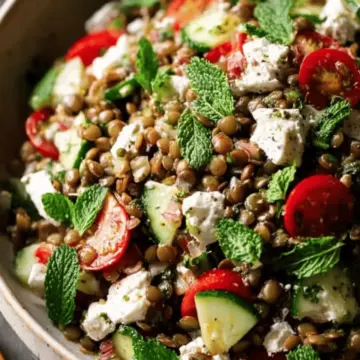 Mediterranean Lentil Salad with Feta and Mint