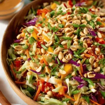 Crunchy Cabbage Salad {with Peanut Dressing}