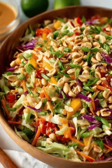 Crunchy Cabbage Salad {with Peanut Dressing}