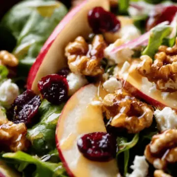 Apple Salad with Candied Walnuts and Cranberries