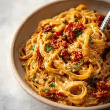 Creamy Sun-Dried Tomato Pasta with Capers and Dill