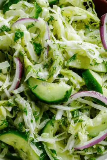 Green Cabbage Cucumber Salad