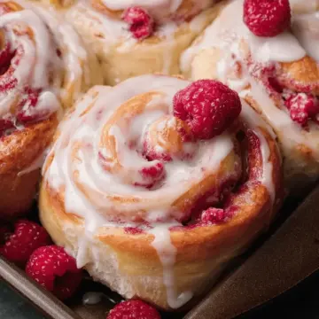 Raspberry Sweet Rolls with Lemon Glaze