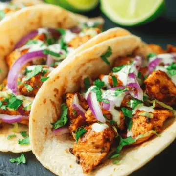 Garlic Butter Honey BBQ Chicken Tacos