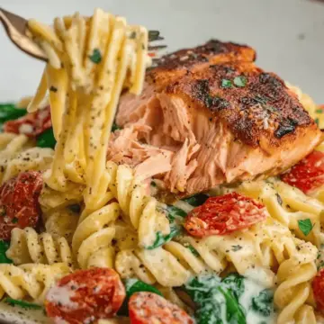 Healthy & Creamy Tuscan Salmon Pasta