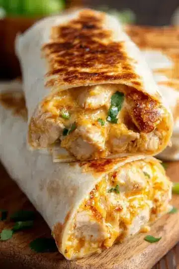 Cheesy Garlic Chicken Wraps