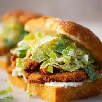 Crispy Chicken Caesar Sandwiches.