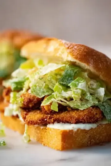 Crispy Chicken Caesar Sandwiches.