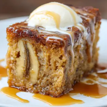 Sticky Banana Bread Pudding Cake
