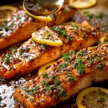 Honey Garlic Butter Baked Salmon
