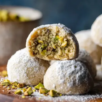 Pistachio Snowball Cookies