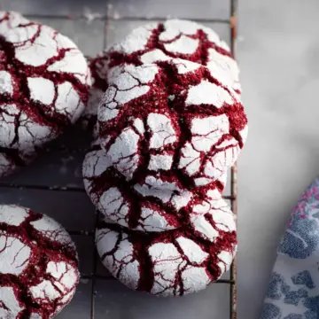 Red Velvet Crinkle Cookies