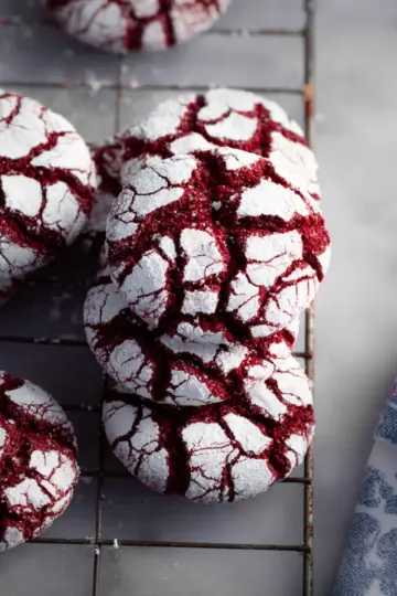 Red Velvet Crinkle Cookies
