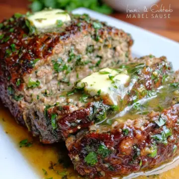 Herb and Garlic Meatloaf with Garlic Butter Sauce