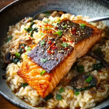 Japanese Style Risotto with Seared Salmon