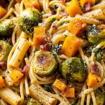 Brussels Sprouts Butternut Squash Pasta