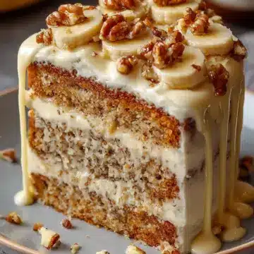 Heavenly Banana Walnut Cream Cake