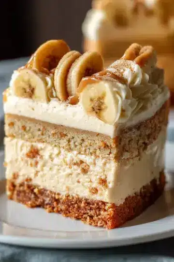 BANANA PUDDING COOKIE BUTTER CHEESECAKE CAKE