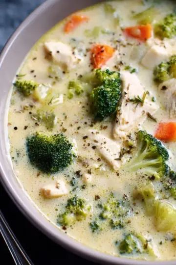 Easy healthy chicken broccoli soup