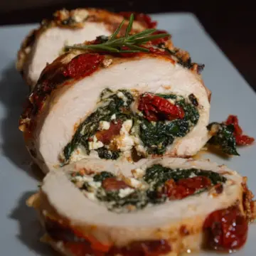 Chicken Roulades With Spinach, Feta And Sun Dried Tomatoes