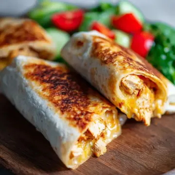 Cheesy Garlic Chicken Wraps