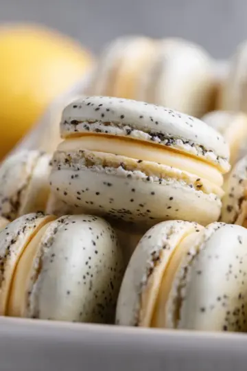 Lemon Poppy Seed Macarons