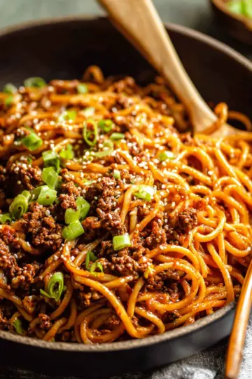 Mongolian Ground Beef Noodles