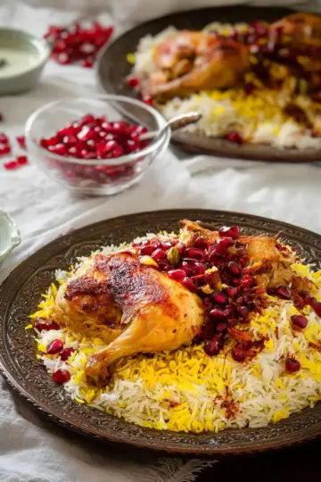 Zereshk Polo ba Morgh – Persian Barberry Rice With Chicken