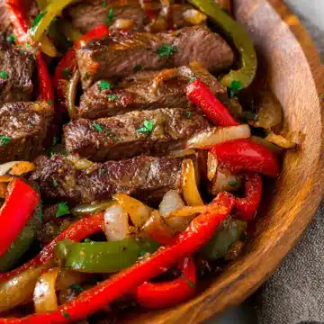 Steak with Peppers and Onions