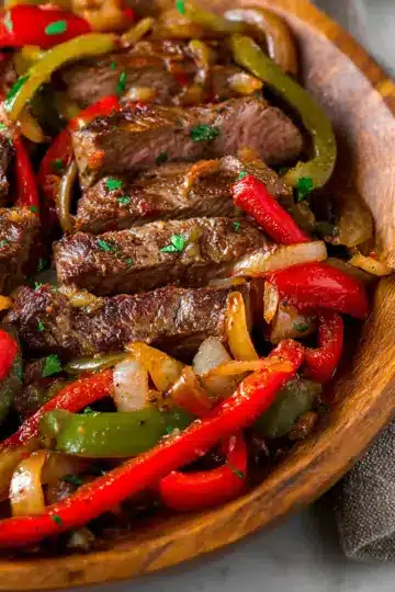 Steak with Peppers and Onions