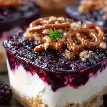 Blackberry Pretzel Dessert
