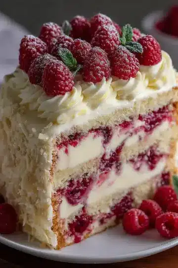 White Chocolate Raspberry Dream Cake