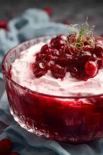 Cranberry Jello Salad with Cream Cheese and Fresh Cranberry Sauce
