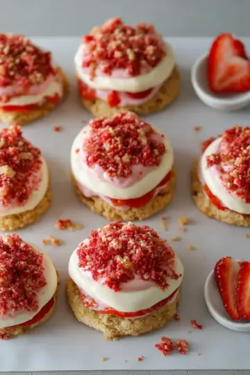 Strawberry Crunch Shortcake Cookies