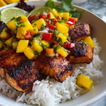 BBQ Salmon Bowls with Mango Salsa
